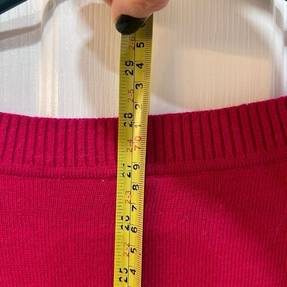 Boston Proper Mixed Media Sweater Pink V Neck Long Sleeve Women's Size M - Picture 5 of 6